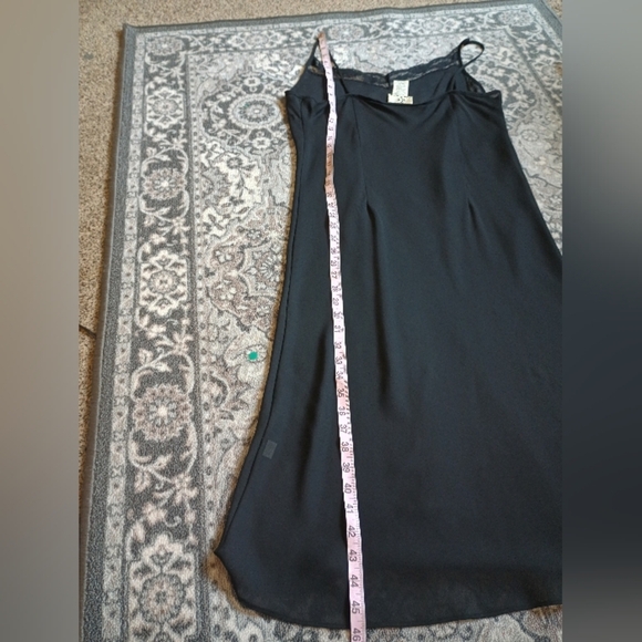 Vintage Y2K Ice Slip Dress Size 10 Lace Black Sheer Whimsigoth Feminine - Picture 10 of 11